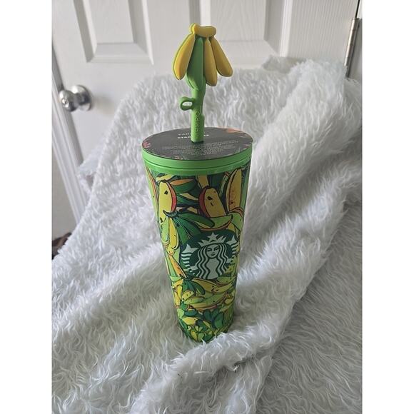 Starbucks + Farm Rio Summer 2025 Yellow Green Banana Cup Tumbler - Picture 1 of 6